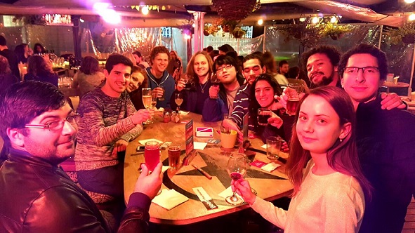 The main University Bar with our International Students, 2017
